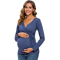 Love2Mi - Camiseta de Lactancia de Manga Larga para Mujer- con Cuello en V